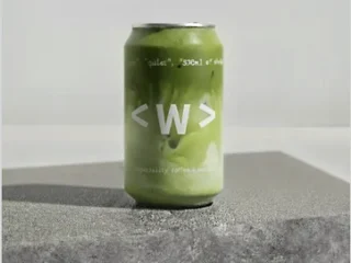 Waterloo Coffee iced matcha in a green branded can
