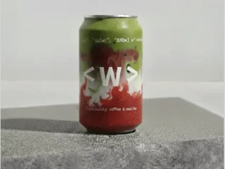 Waterloo Coffee iced strawberry matcha in a branded can