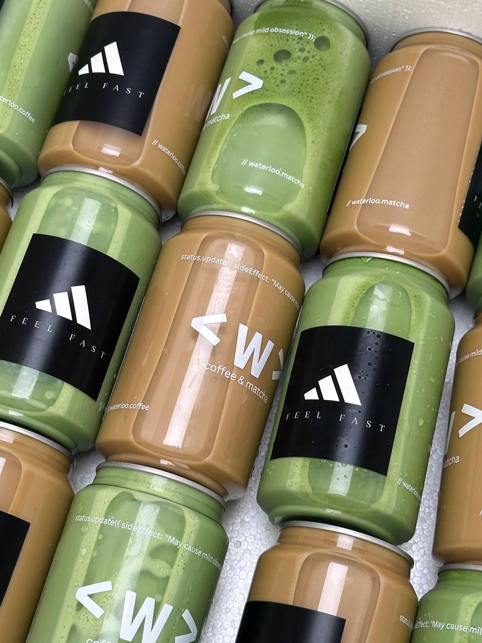 Waterloo Coffee ready-to-drink coffee cans arranged together