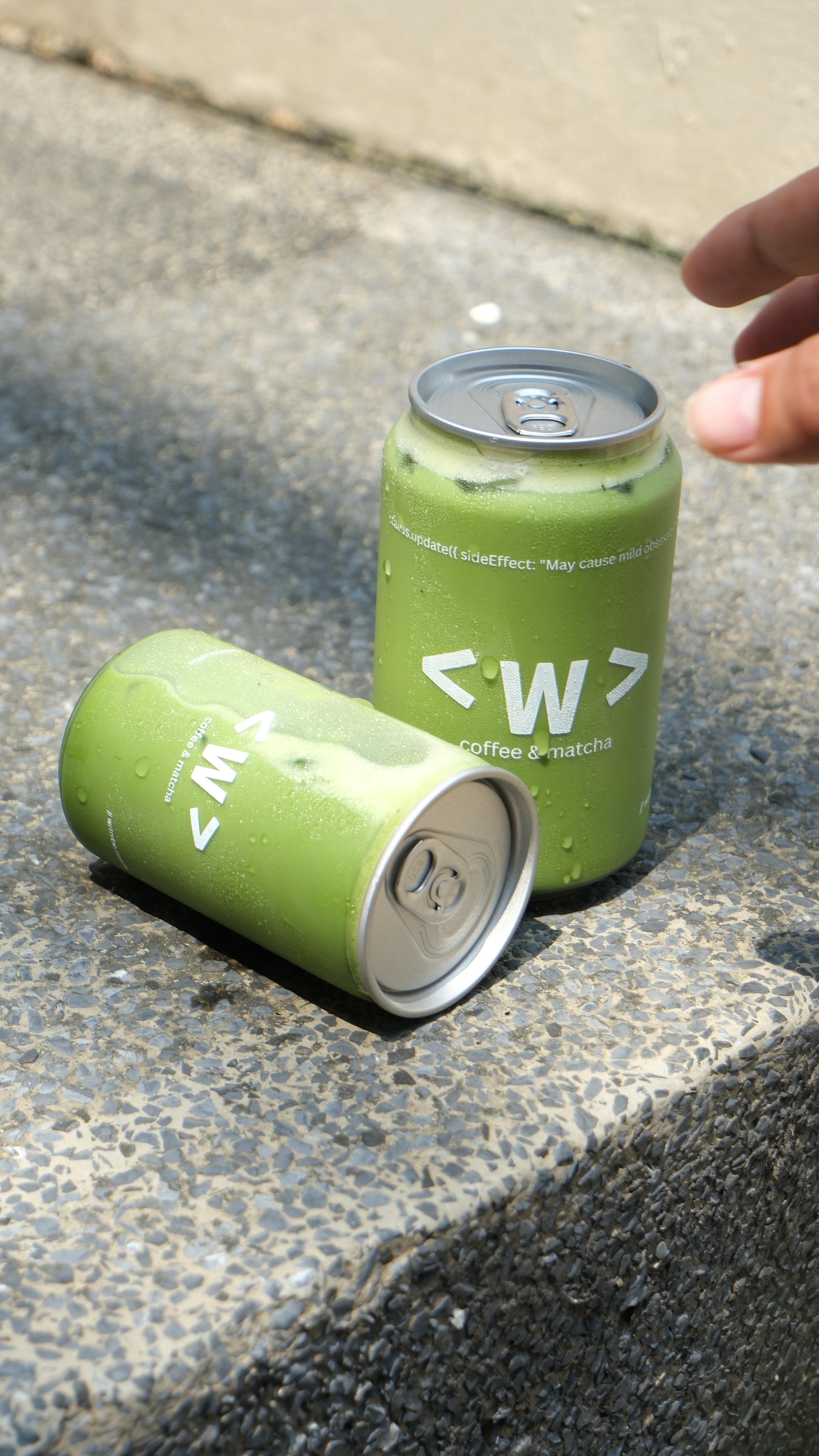 Waterloo Signature Matcha cans with condensation