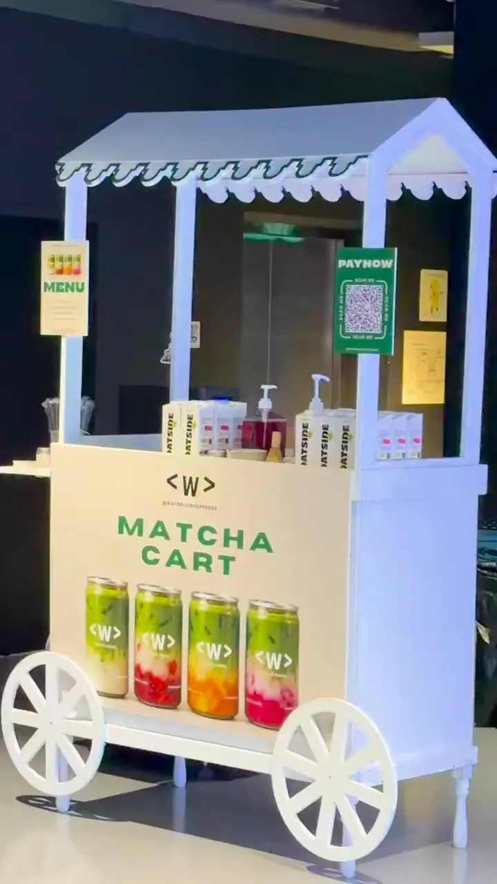 Waterloo Coffee matcha cart serving freshly made matcha at an event